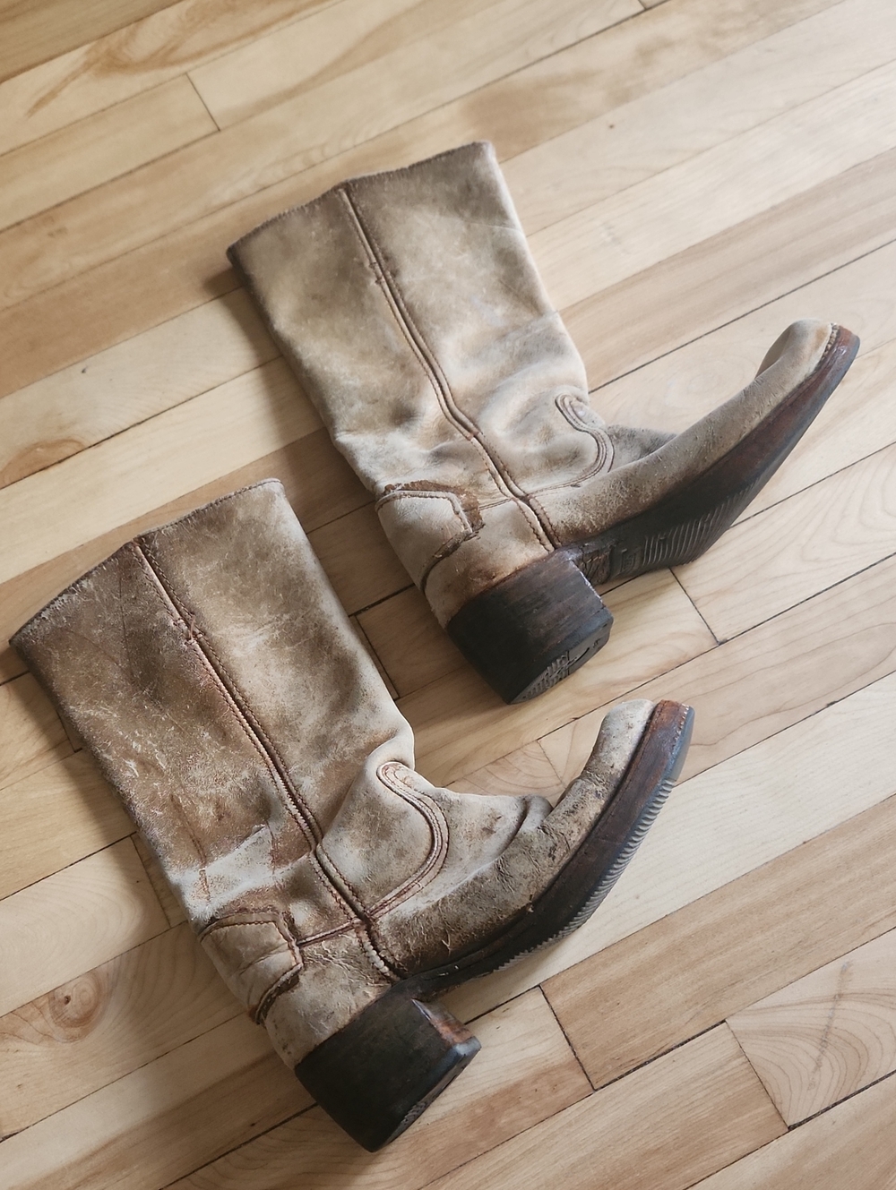 Frye Black Label Vintage Size 7 Women’s Square Toes Campus Boots🇺🇸